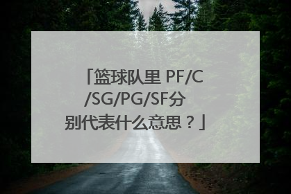 篮球队里 PF/C/SG/PG/SF分别代表什么意思？