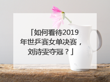 如何看待2019年世乒赛女单决赛，刘诗雯夺冠？