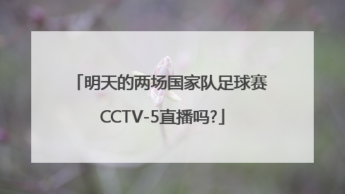 明天的两场国家队足球赛CCTV-5直播吗?