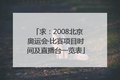 求：2008北京奥运会·比赛项目时间及直播台一览表