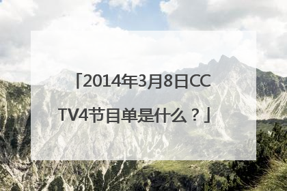 2014年3月8日CCTV4节目单是什么？