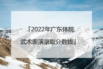 2022年广东体院武术表演录取分数线