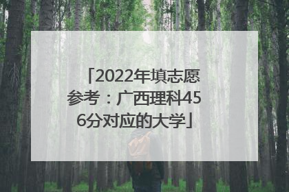 2022年填志愿参考：广西理科456分对应的大学