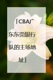 CBA广东东莞银行队的主场地址
