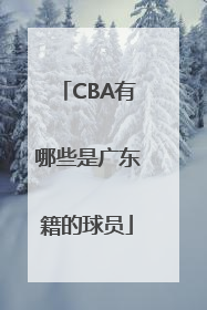 CBA有哪些是广东籍的球员