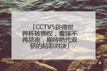 CCTV5获得世界杯转播权，看球不再熬夜，期待绝代双骄的精彩对决