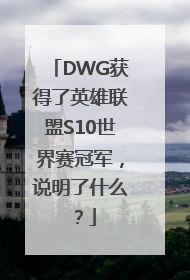 DWG获得了英雄联盟S10世界赛冠军，说明了什么？