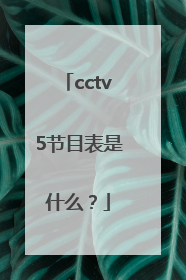 cctv5节目表是什么？